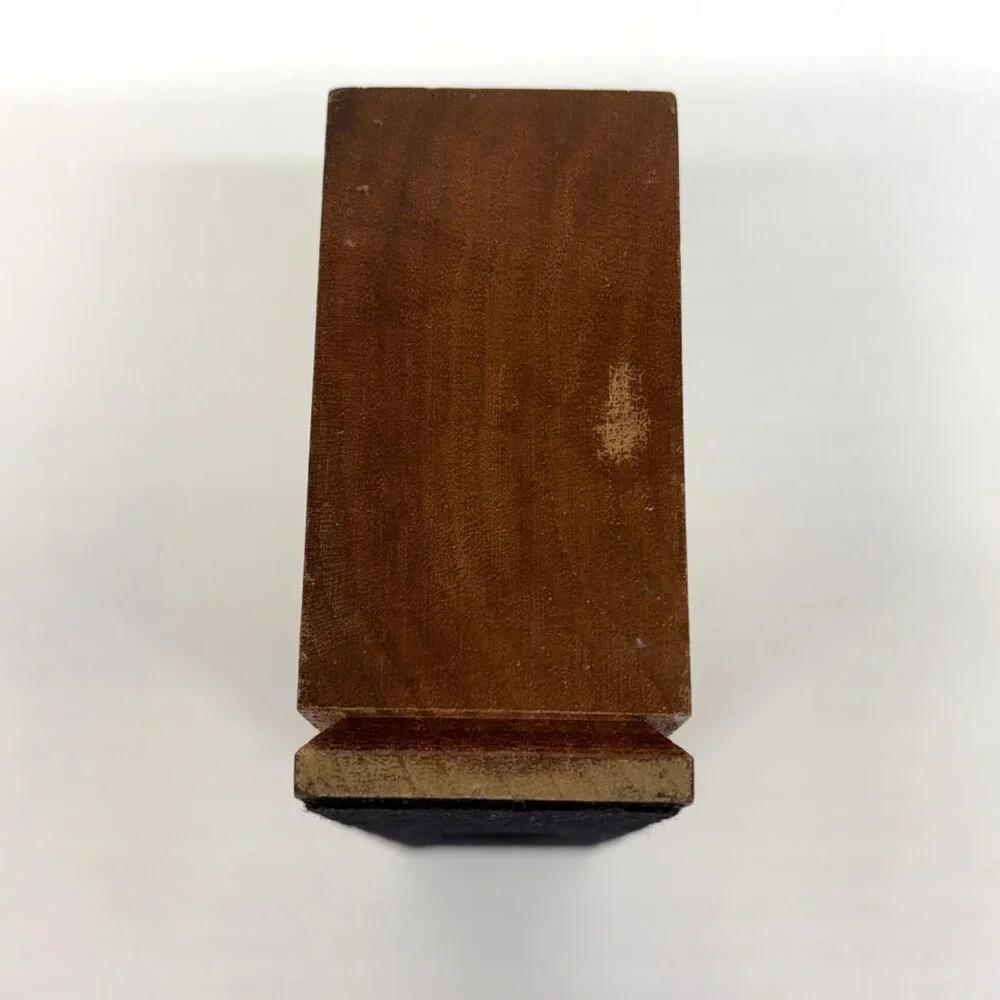 Vintage 1977 Walnut Lasercraft Pencil Holder President's Club & Ruler Landscape